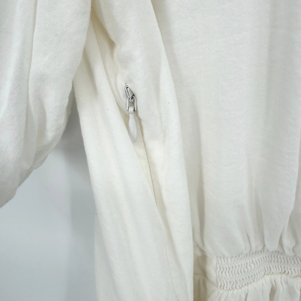 Reformation Kairos Lace Trim Dress Size 12 Collar Pintuck Cottagecore Coquette - Picture 10 of 14